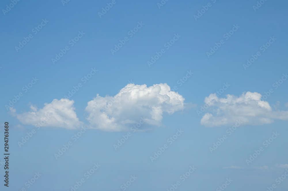 Cloudscape with white cloud. Blue sky with cloud in the summer.