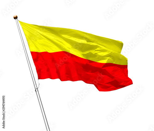 KARNATAKA FLAG WITH WHITE BACKGROUND photo