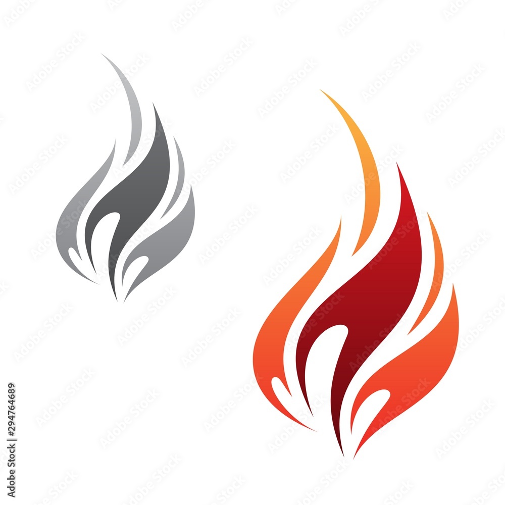 Vector concept design flame icon minimalist Vector concept design flame icon minimalist