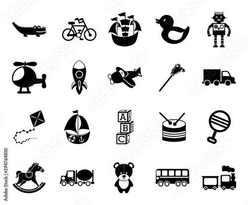 Toys icon set vector design