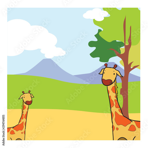 coloring illustration page of animals