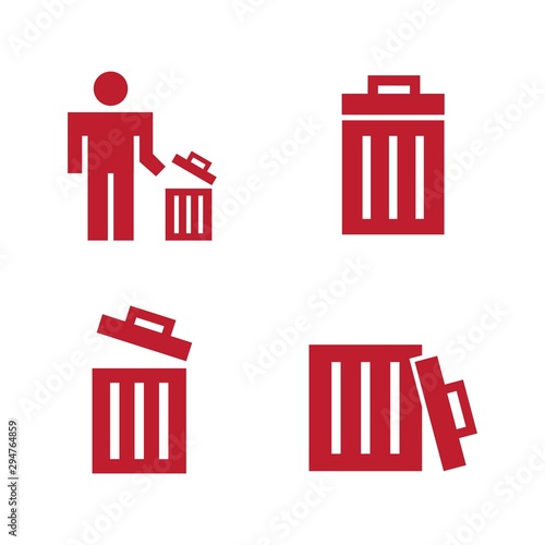 set recycle bin icon vector