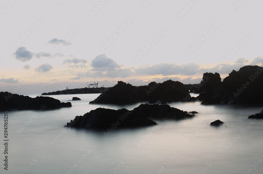 Sunrise landscape on the beach.