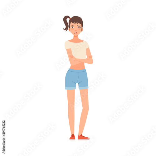Displeased Teenager character Illustration Vector on a white background