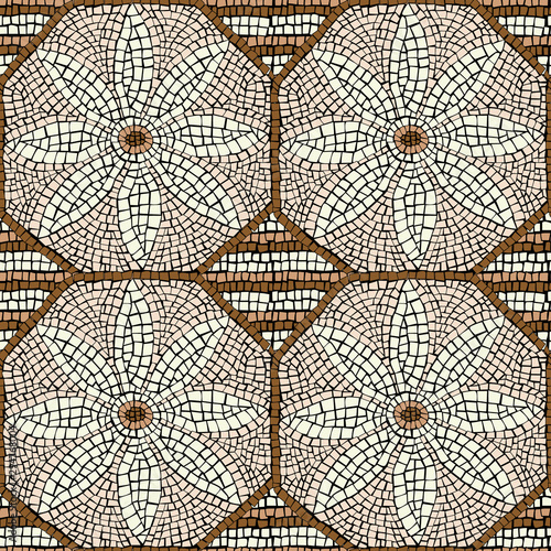 Floral ceramic mosaic seamless