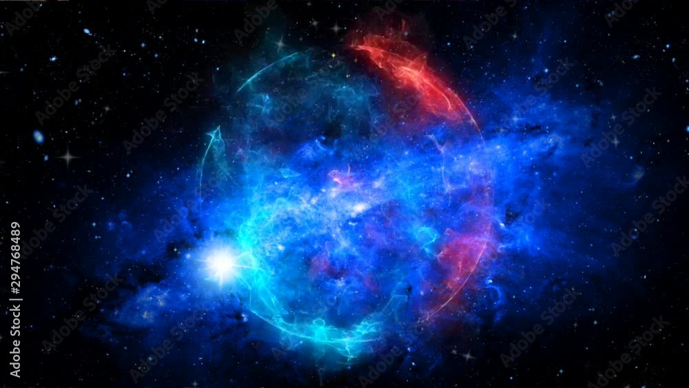 Abstract galaxy or nebula in space. Looped science fiction animation Abstract galaxy or nebula in space. Looped science fiction animation