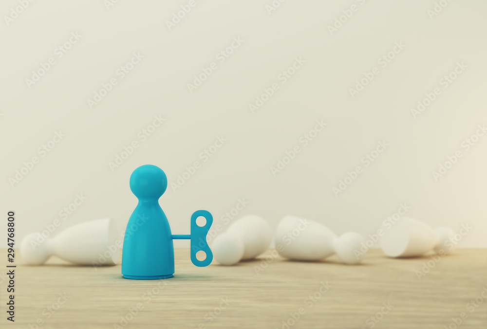 Talented blue people model standing out from the crowd. Human resource, Talent management, Recruitment employee, Successful business team leader concept. Talented blue people model standing out from the crowd. Human resource, Talent management, Recruitment employee, Successful business team leader concept.
