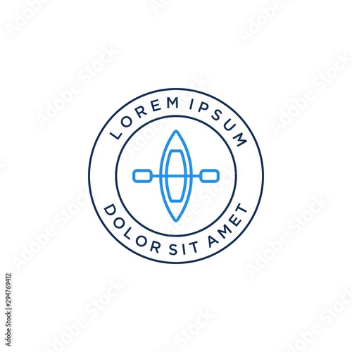 water sports design logos, or kayaks with paddles