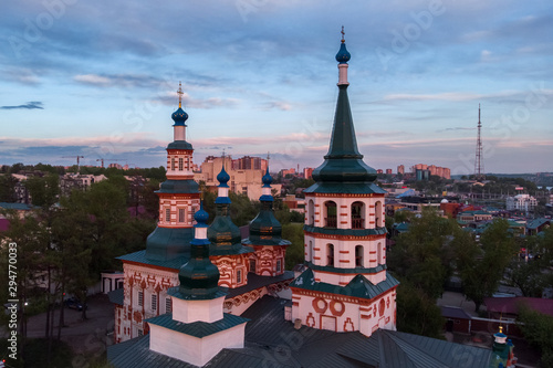 Top view of the Holy Cross Church in Irkutsk