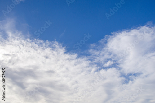 White clouds in the blue sky during the day