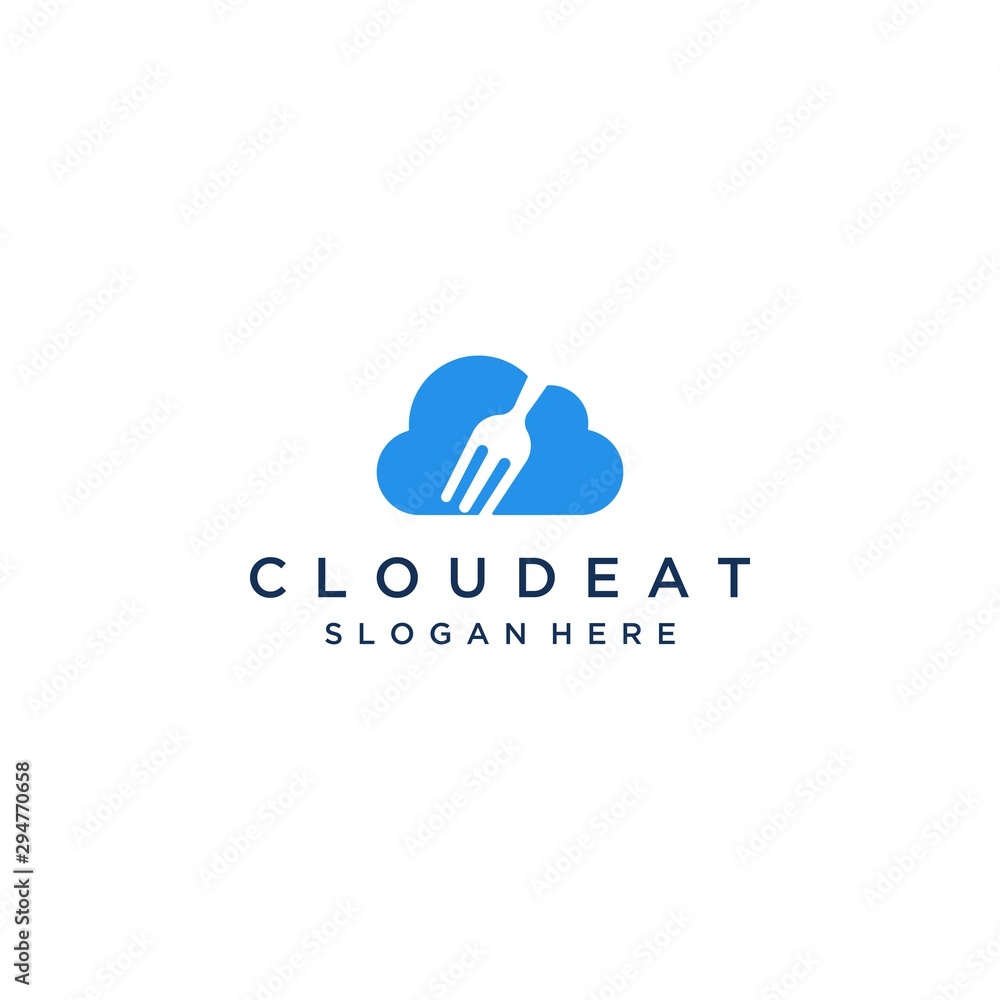 food design logos, or clouds with a fork food design logos, or clouds with a fork