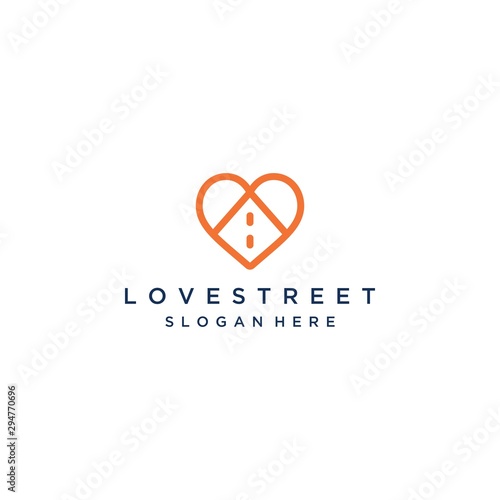 unique logo design, or heart with the road