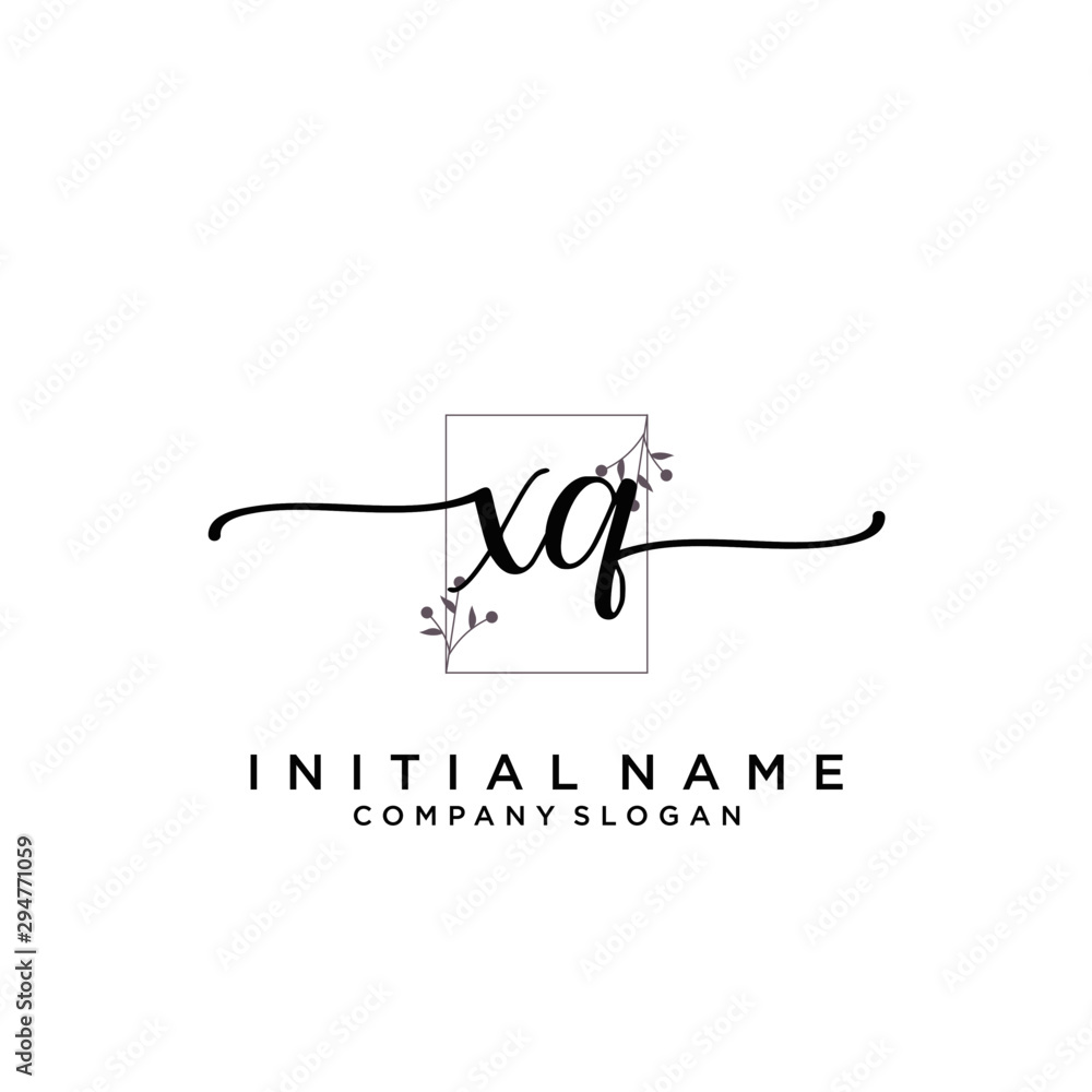 XQ Beauty vector initial logo, handwriting logo.