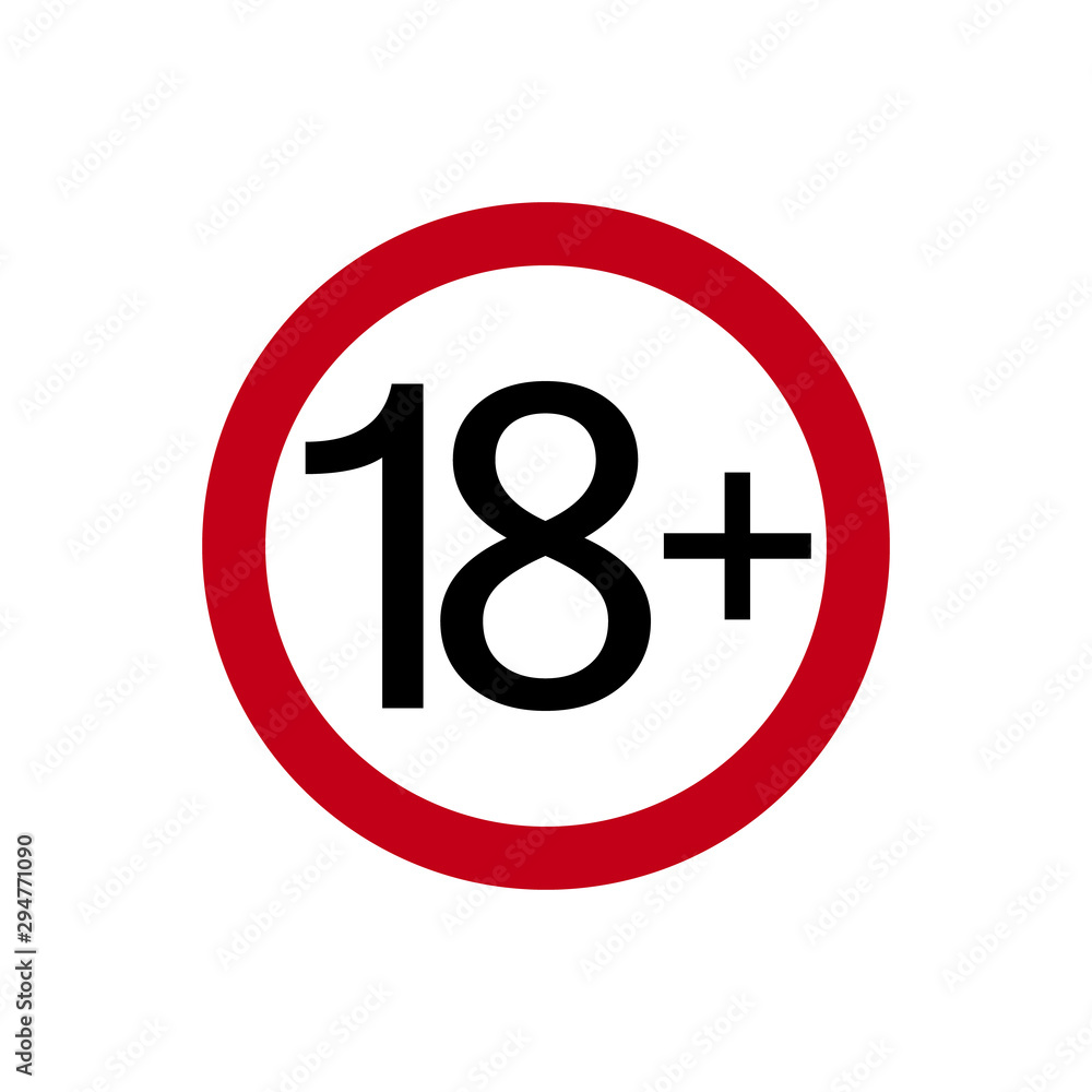Age restriction symbol. Eighteen plus. Abstract concept, icon. Vector illustration on white background. Age restriction symbol. Eighteen plus. Abstract concept, icon. Vector illustration on white background.