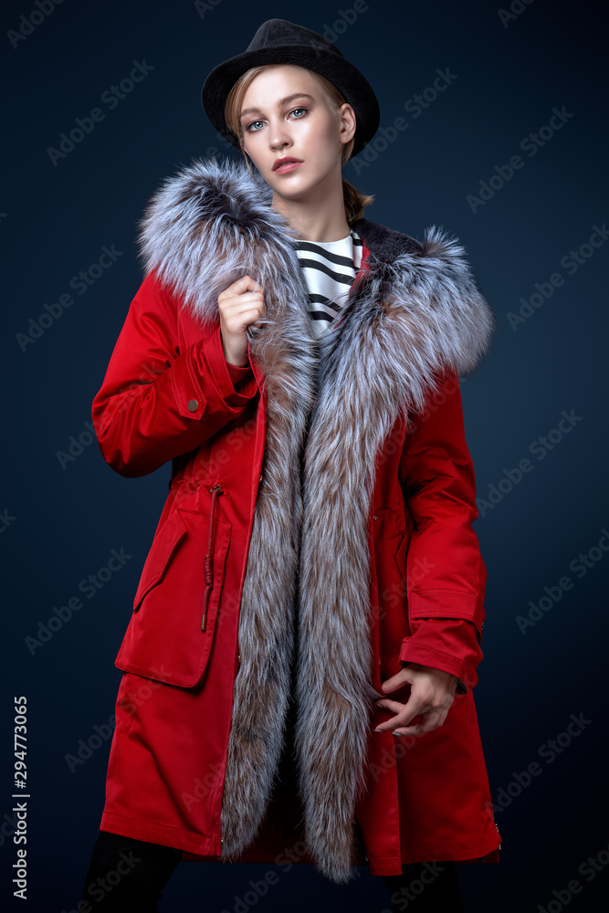 red stylish parka red stylish parka