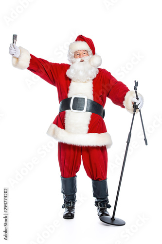 singer in santa suit