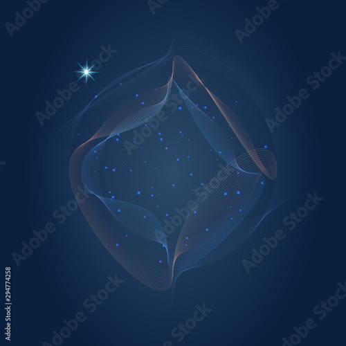 Abstract particles background with design circle