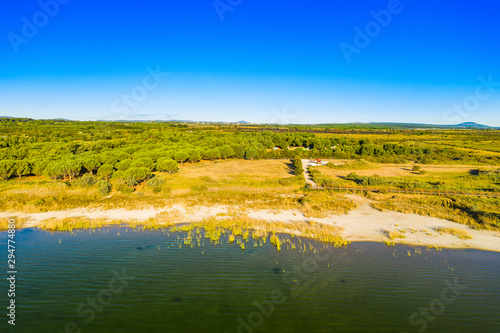 Beautiful nature park Vransko lake, ornithological reservation in Dalmatia, Croatia