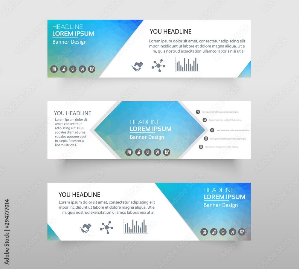 Vector abstract geometric design banner web template. web banner modern low polygon set background design, Geometric background. eps10 vector illustration.