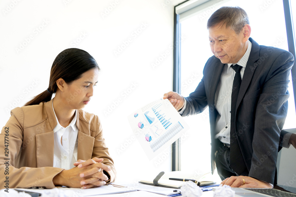 in office  Boss angry and fell bad shouting at