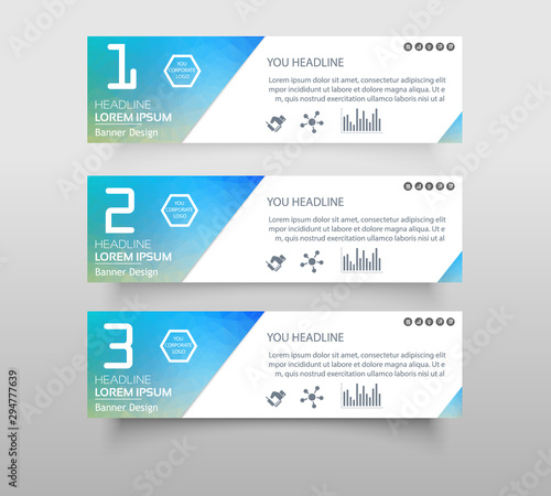 Set of infographic banner with polygonal, Geometric, Triangle pattern shape. web banner modern low polygon set background design, Geometric background. eps10 vector illustration.