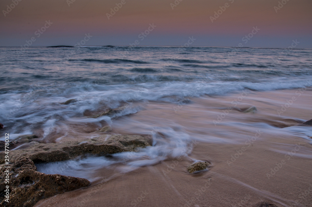 Fototapeta premium Sunset from the Red Sea beach of Jeddah, Saudi Arabia
