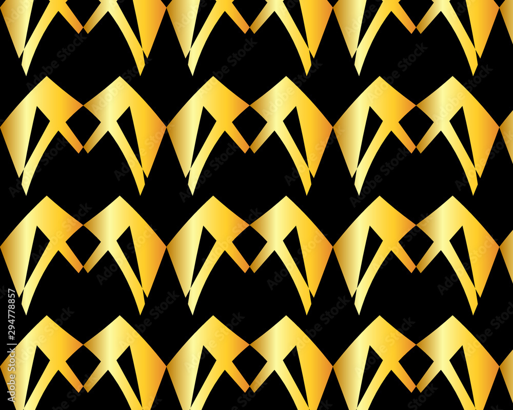Fototapeta premium Geometrical abstract black and gold pattern design for background and wallpaper