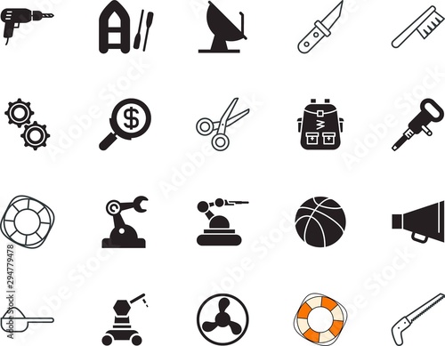 equipment vector icon set such as: wind, loudspeaker, loud, music, plant, gears, megaphone, wooden, section, money, washer, crosscut, teamwork, college, farm, cup, color, house, study, magnify