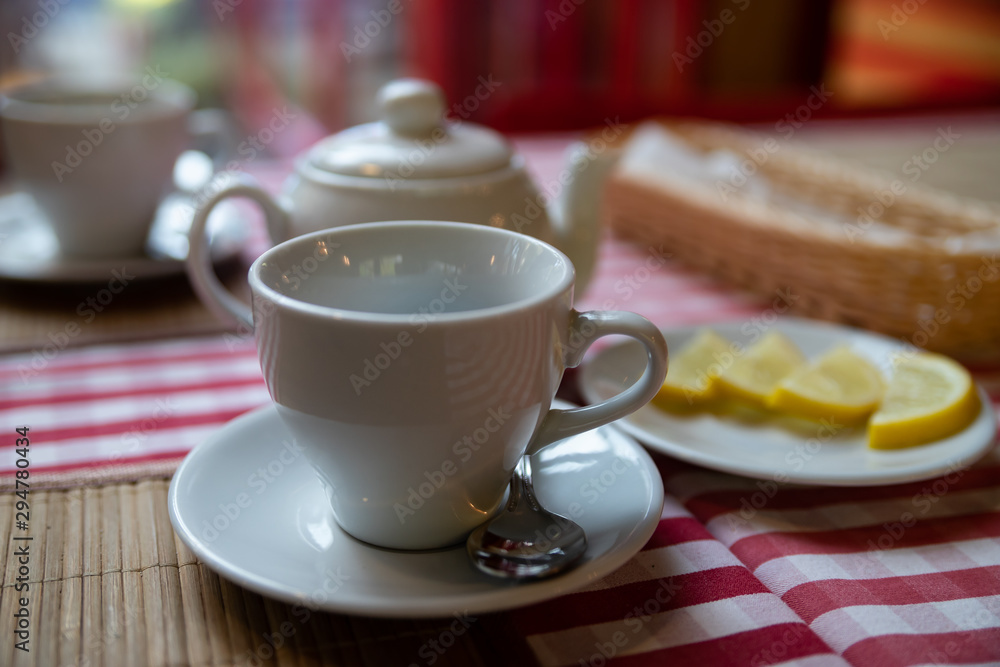 A Cup of green tea with lemon helps to get rid of negative emotions