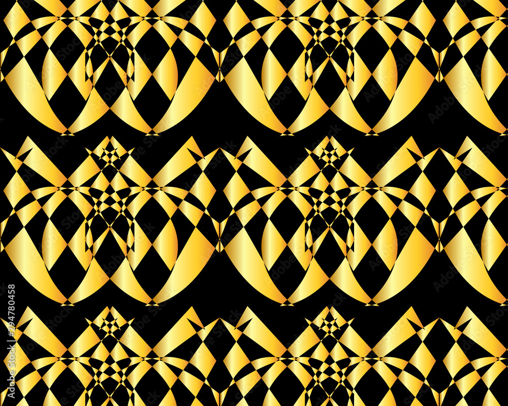 Fototapeta premium Geometrical abstract black and gold pattern design for background and wallpaper