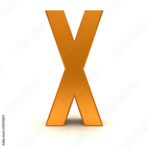 X letter 3d orange text sign