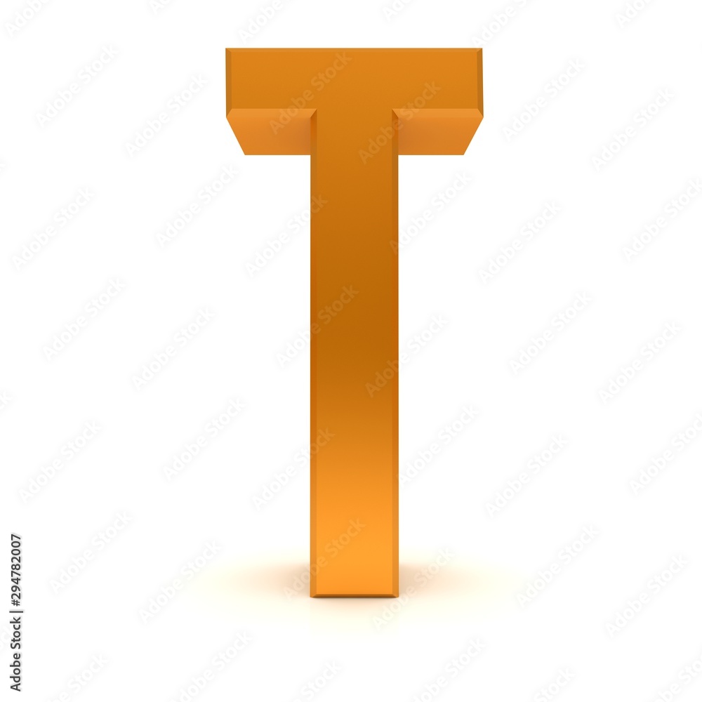 T letter 3d orange text sign T letter 3d orange text sign