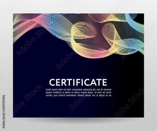 Certificate. Template diplomas, currency. Vector gradient frame