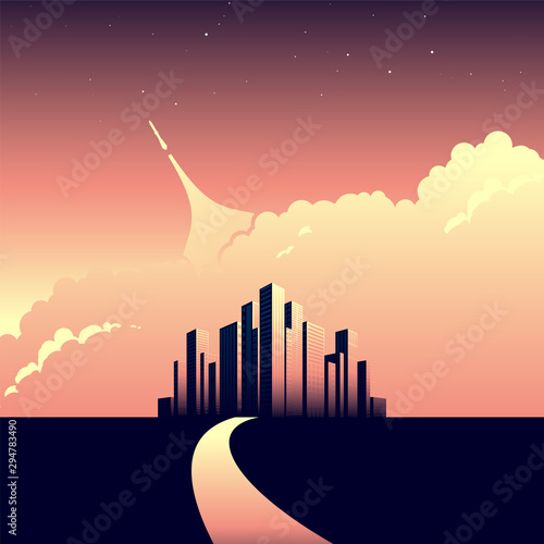 Modern cityscape or skyline background