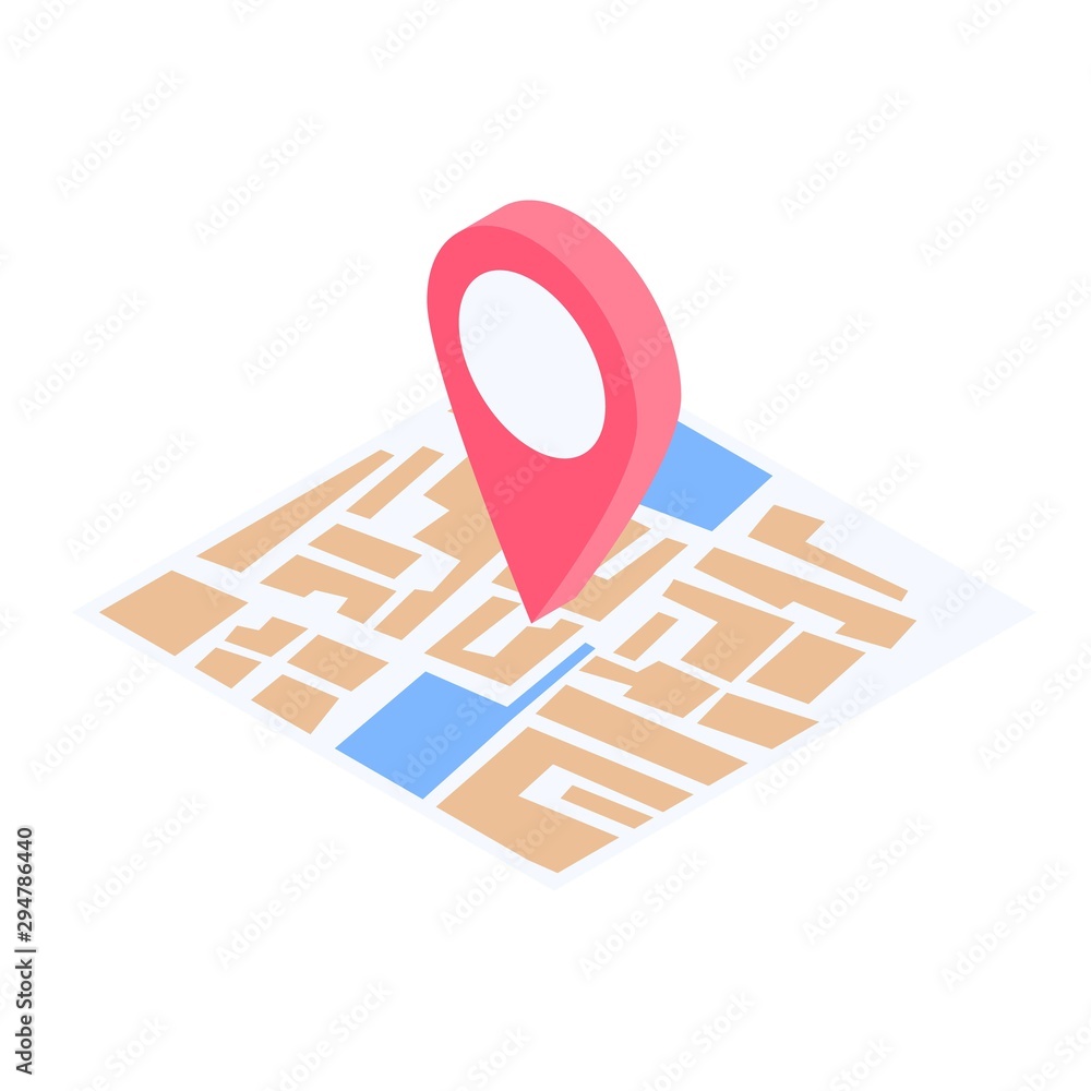 Fototapeta premium Gps map pin icon. Isometric of gps map pin vector icon for web design isolated on white background