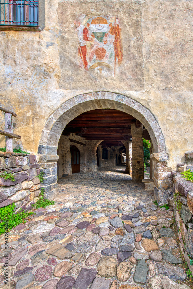 Entry to the Cornello dei Tasso. Ancient village of the brembana valley Bergamo Italy