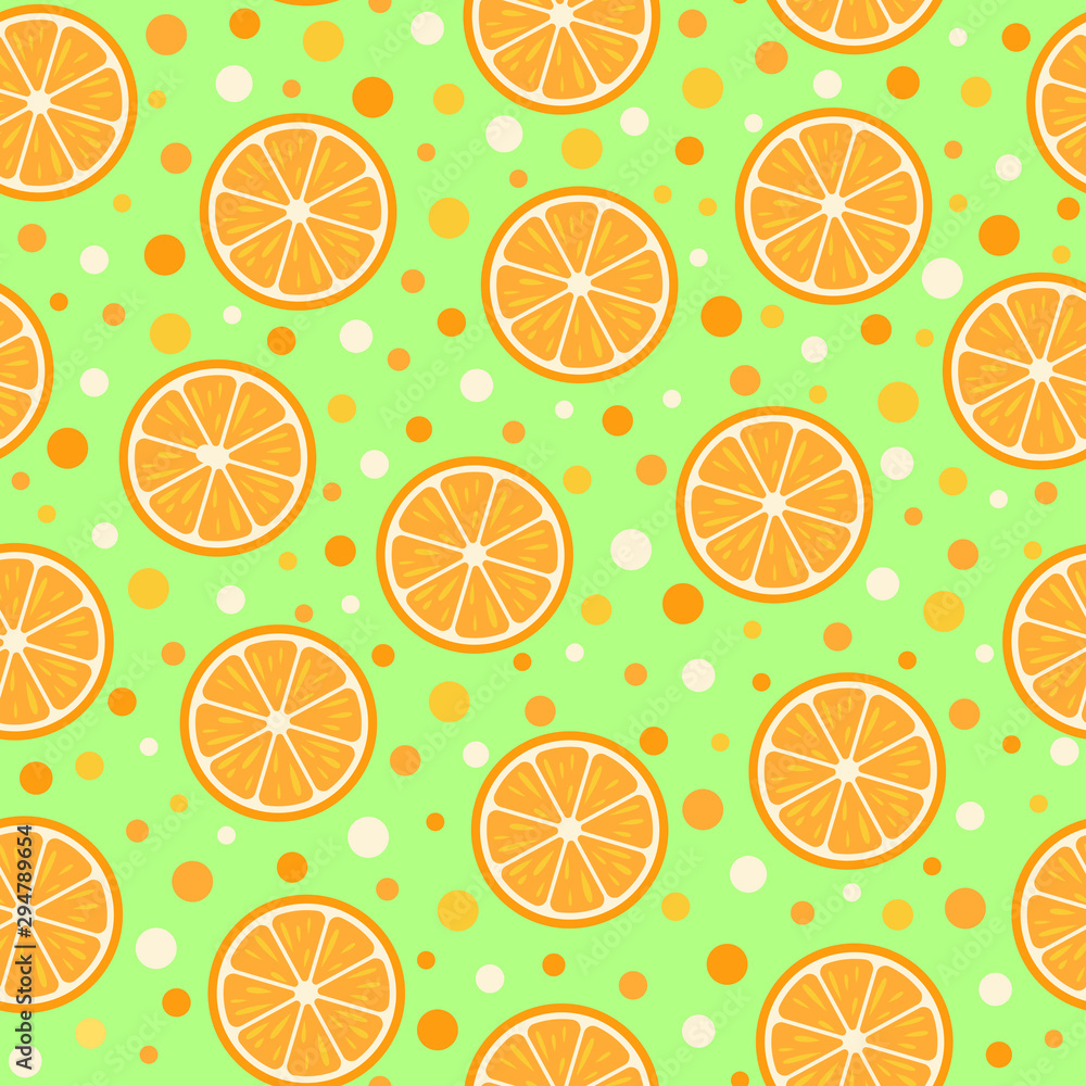 Seamless pattern. Natural fruit. Sliced oranges Seamless pattern. Natural fruit. Sliced oranges