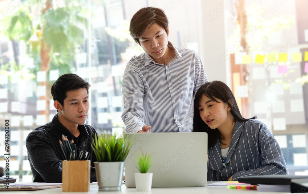Business working in office with documents and laptop people Business working in office with documents and laptop people
