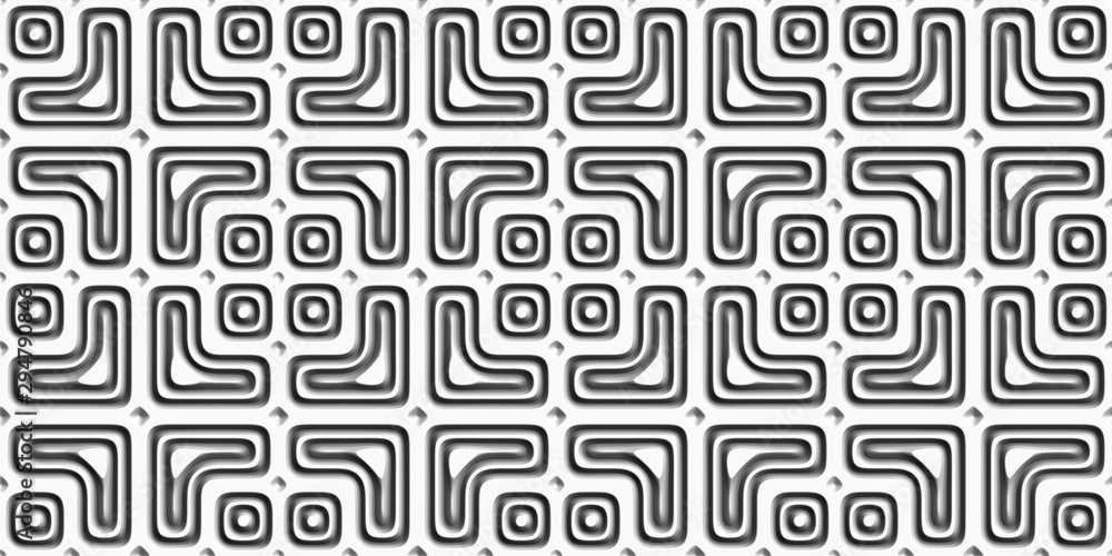 Obraz premium Abstract Geometric 3D white background. Seamless pattern. Rendering illustration.