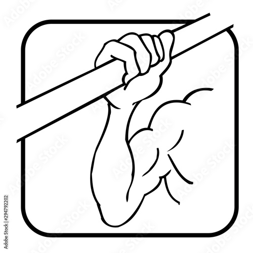 Klimmzug einarmig Oberkörper Comicstil