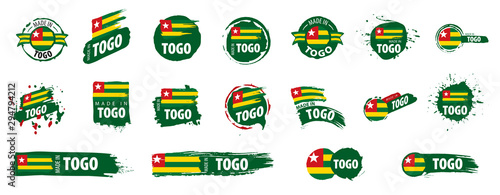 togo flag, vector illustration on a white background.
