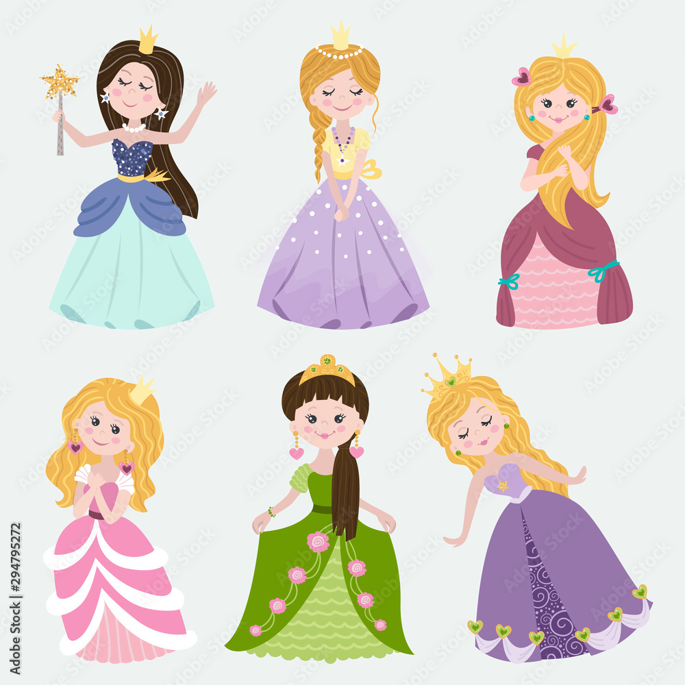 Vector set of beautiful princess Vector set of beautiful princess