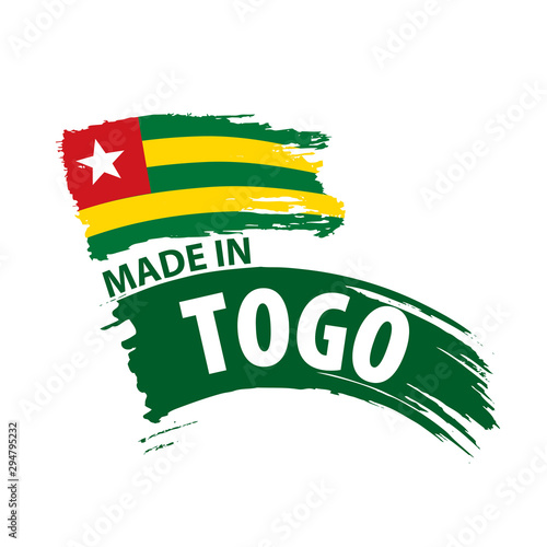 togo flag, vector illustration on a white background.