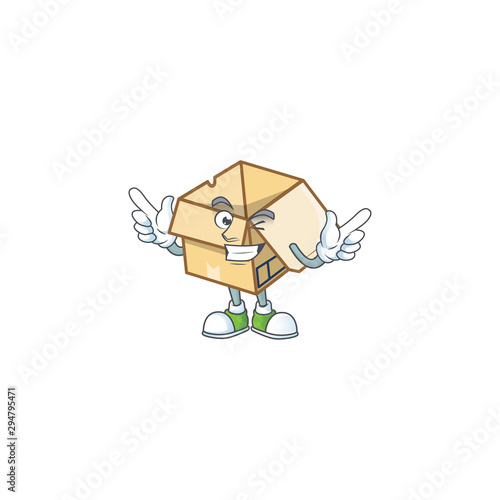 Wink cardboard open with character mascot shape