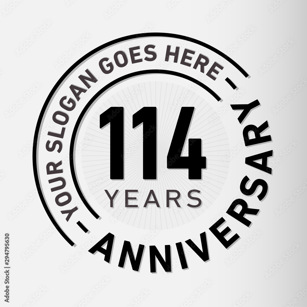 114 years anniversary logo template. One hundred and fourteen years celebrating logotype. Vector and illustration. 114 years anniversary logo template. One hundred and fourteen years celebrating logotype. Vector and illustration.