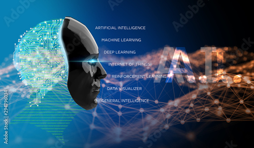 Machine learning , artificial intelligence, ai, deep learning blockchain neural network concept.