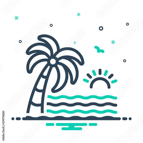 Tablou pe pânză mix icon for beach