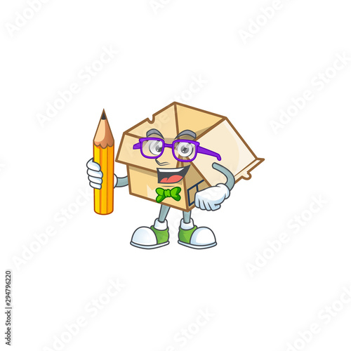 Student cardboard open with character mascot shape
