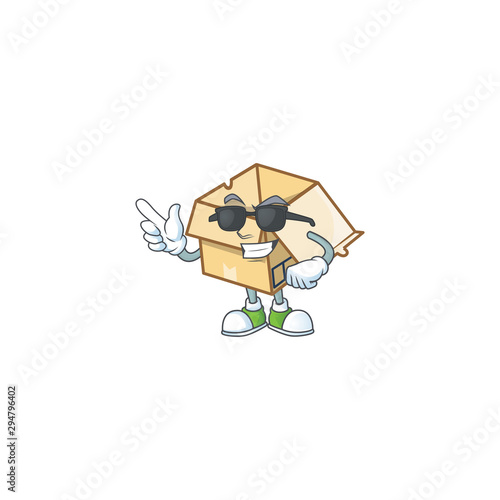 Super cool cardboard open with character mascot shape