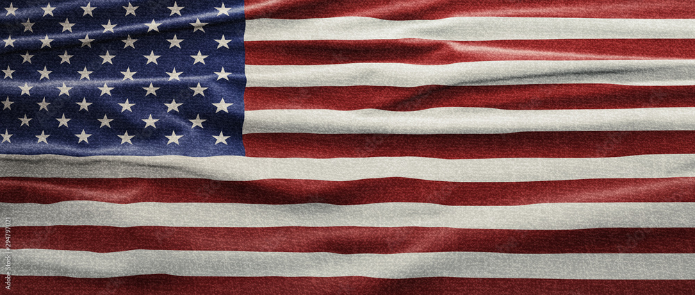 Obraz premium American National Holiday. US Flag background with American stars, stripes and national colors.